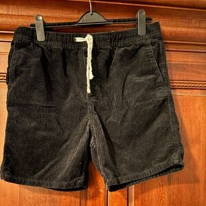 Mens H&M black corduroy shorts size large